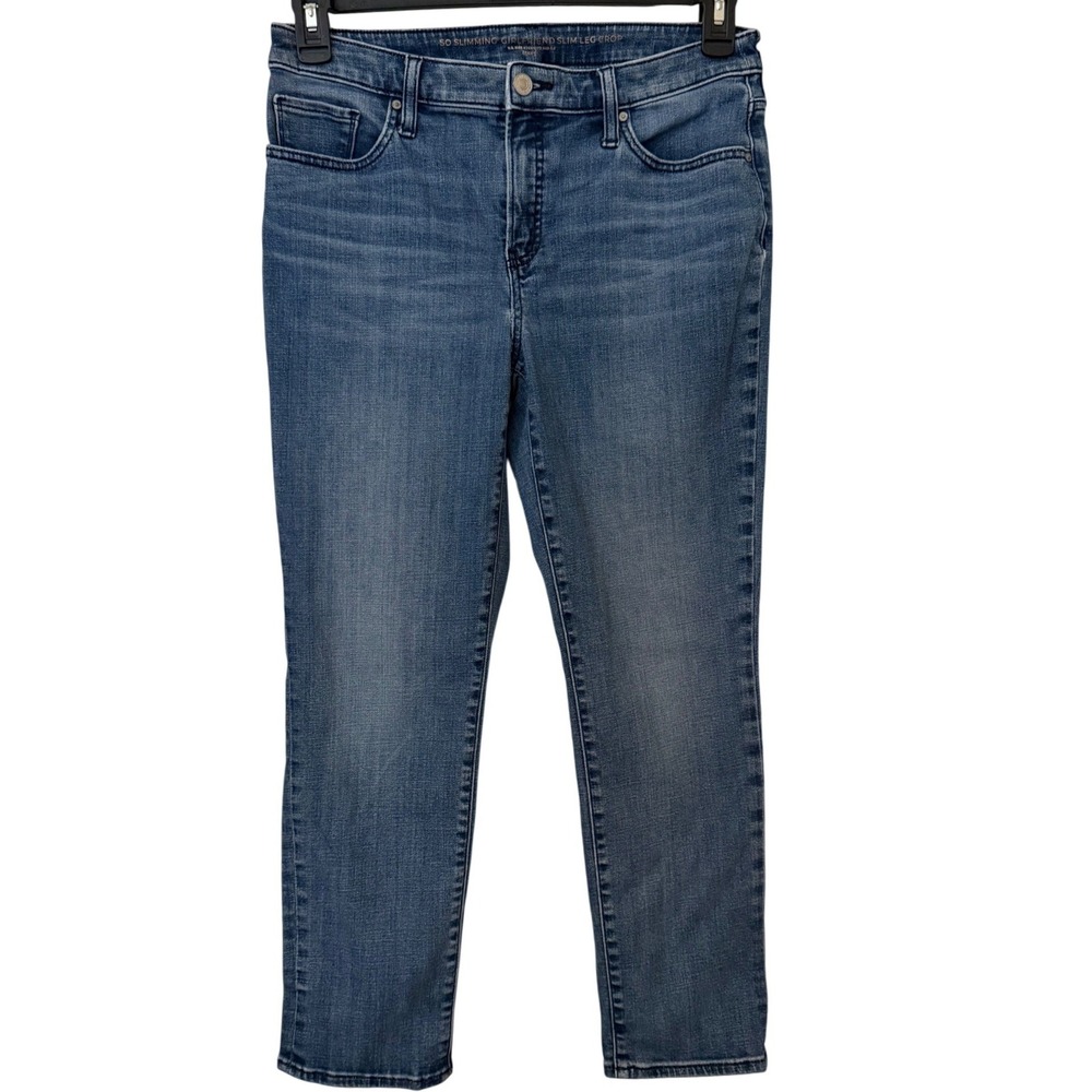 Chicos So Slimming Girlfriend Slim Leg Crop Jeans Blue Medium Wash Size 0.5 US 6